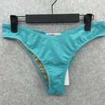 We Wore What  Women's Bikini Bottom Cheeky Rio Cut Solid Teal Size Medium V Shape Photo 0