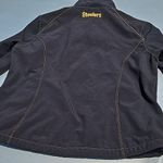 NFL Women’s Used  Steelers Jacket Size Medium Black Zip-Up Football Coat Photo 6