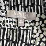 Habitat  Top Womens Medium Button Shirt Artsy Organic Swing Black White Crinkle Photo 2