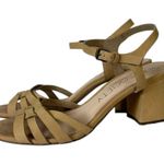 Sole Society Sandals Paulina Nubuck Block Heels Natural Tan Women’s Size 7.5M Photo 6