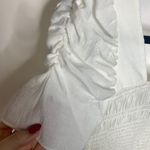 Lucy Paris Smocked Puff Sleeve White Top Sz XS Photo 2