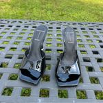 Anthropologie‎ Black Suede Studio Square Toe Heel Size 37 Photo 2