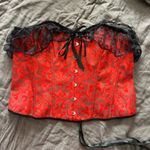 red black Jacquard baroque Lace Trim Off Shoulder Corset Top Bustier corset 3XL Size 3X Photo 1