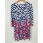 Lilly Pulitzer Women Size Medium Dress Blue Pink Print Ophelia Swing Coral Iris Photo 5