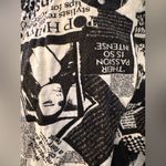 Moon Collection  Black and White Newspaper Print Skirt Photo 4