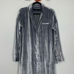 J Brand Gray Velvet Silk Blend Duster Jacket Size XS Photo 1