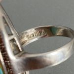 Sterling Silver 925 NK THAILAND Marcasite Turquoise Ring Sz 7.5 Western Blue Photo 3