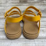 Crocs Tulum Sandals Sz 7 Canary Yellow Strappy Ankle Buckle Flat Comfort Casual Photo 4
