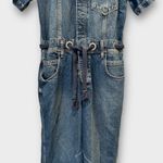 Free People  Edison Wide Leg Denim Jumpsuit Size Medium Photo 5