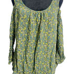 prAna  Size Medium  Top Blouse Cold Shoulder Floral Photo 0