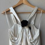 J.Crew NEW Collection Halter Top Rosette Crepe Ivory Satin Blouse Size Small Photo 2