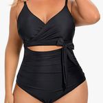 Daci Women Plus Size One Piece Swimsuits High Waisted Tummy Control Bathing Suits Cutout Open Back Photo 4