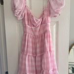 Pink Gingham Mini Dress Size M Photo 0