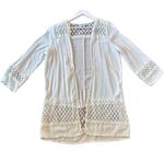 Kell Parker white crochet open coverup robe size small Photo 0