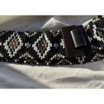 EXPRESS Brand Women’s Belt Beaded Stretch Black With Boho Southwestern Sz M Photo 3