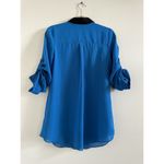 Angie women’s shirt turquoise black long sleeve button down Size Medium Photo 1