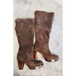 Rockport Katja Shearling Boot Size 7 Dark Brown Grommet Accent & 1" Platform Photo 1