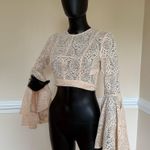 Bell Sleeve Lace Crop Top Butterfly Sleeve Blouse Lace Tee T Photo 0