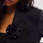 Free People  Black Velvet Rosette Brooch with 5 Pairs of Stud Earrings Butterfly Photo 1