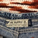 Y2K Vintage American Eagle Micro Mini Baddie Low Rise Denim Jean Booty Cargo Shorts Light Blue #gothic #whimsigoth #cyber #punk #biker whimsygoth Size 4 Photo 1