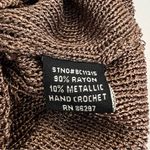 BCBG MaxAzria Womens Y2K Open Knit Crochet Sweater Sz L Boho Hippie Fairy Grunge Photo 6