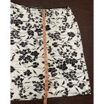 Cato Woman Black White Floral Linen Blend Skirt 18/20W Career Dressy Size XL Photo 2