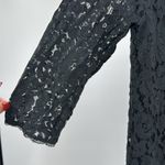 Everly  Black Lace sheath Mini Dress sheer 3/4 sleeves M LBD event party HOCO Photo 8