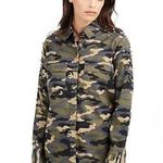 True Religion  Women’s Camo Studded Button Down Utility Shirt size Small Photo 9