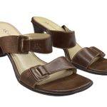 Anne Klein Vintage: ð–§· Chunky Wood Heel Mules Sandals ð–§· Brown Leather ð–§· 7.5M Photo 8