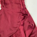 Princess Polly  Red Wrap Mini Dress Women’s Size 4 Adjustable Straps Ruffle Hem Photo 3