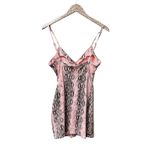 superdown Kristie Denim Snake Mini Dress Asymmetrical Buttons Pink Medium M Photo 4