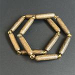 Women’s vintage dainty set of 2 wooden‎ beaded bracelets one size stretches Brown Photo 1