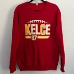 Kansas City Chiefs Travis Kelce 87 Red Crewneck Sweatshirt Small Photo 0
