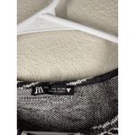 ZARA Womens Black White Cropped Sweater Sz L Retro Disco Funky Keyhole Cozy Rave Photo 4