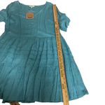 Kori America Medium Blue Swiss Dot Womens Babydoll Short Dress Photo 10