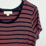 Olive & Oak NWT  Striped Jersey Navy/Coral Drawstring Mini Dress Size Large Photo 3