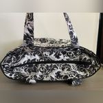 Tote Bag Silver and Black Venetian Damask Style Brocade Carryall Photo 4