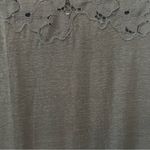 LC Lauren Conrad ⭐️ black short sleeve 100% linen shirt with floral lace small Photo 5