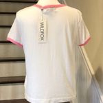 WILD FOX Pink Contrast Trim Thinking About Going To The Gym Slogan Tee Sz MD NWT Photo 10