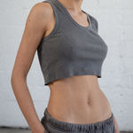 Elwood MALIBU RIBBED CROP TANK AGED GREY Size M Loungewear Lounge Gray Size M Photo 0