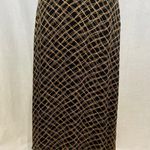 Valerie Stevens Vintage  100% silk black and mocha abstract maxi skirt size 4 Photo 0