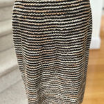 St. John Black & Tan Boucle Tweed Knee Length Pencil Skirt Photo 0