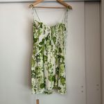 Reformation  Louelle Dress Rialto White & Green Floral NWT Summer Dress Size 12 Photo 9