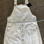 Levi's Levi’s White Denim Overall Midi Dress Sz M Button Front Pinafore Photo 5