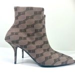 Balenciaga So Knife Logo Jacquard Pointed Toe Bootie 39 EU NEW BB Monogram Photo 0