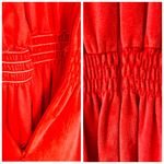 Saks 5th Avenue VTG Saks Fifth Avenue Orange Velour Long Sleeve Zip Front Collar Jumpsuit, sz. L Photo 9