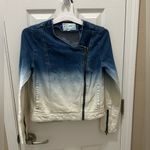RVCA  Shack Up Blue Ombre Moto Crop Denim Jacket Women's Size M Med Photo 9