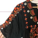 Anthropologie  Rala Embellished Medallion Dress Black & Red V-Neck XSP Photo 10