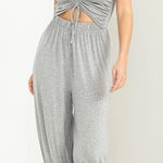 HYFVE CUTOUT RUCHED JUMPSUIT size large gray Photo 0