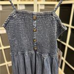 Tulip Creations Blue Smocked Tiered Denim Maxi Dress NWT Size L Photo 2